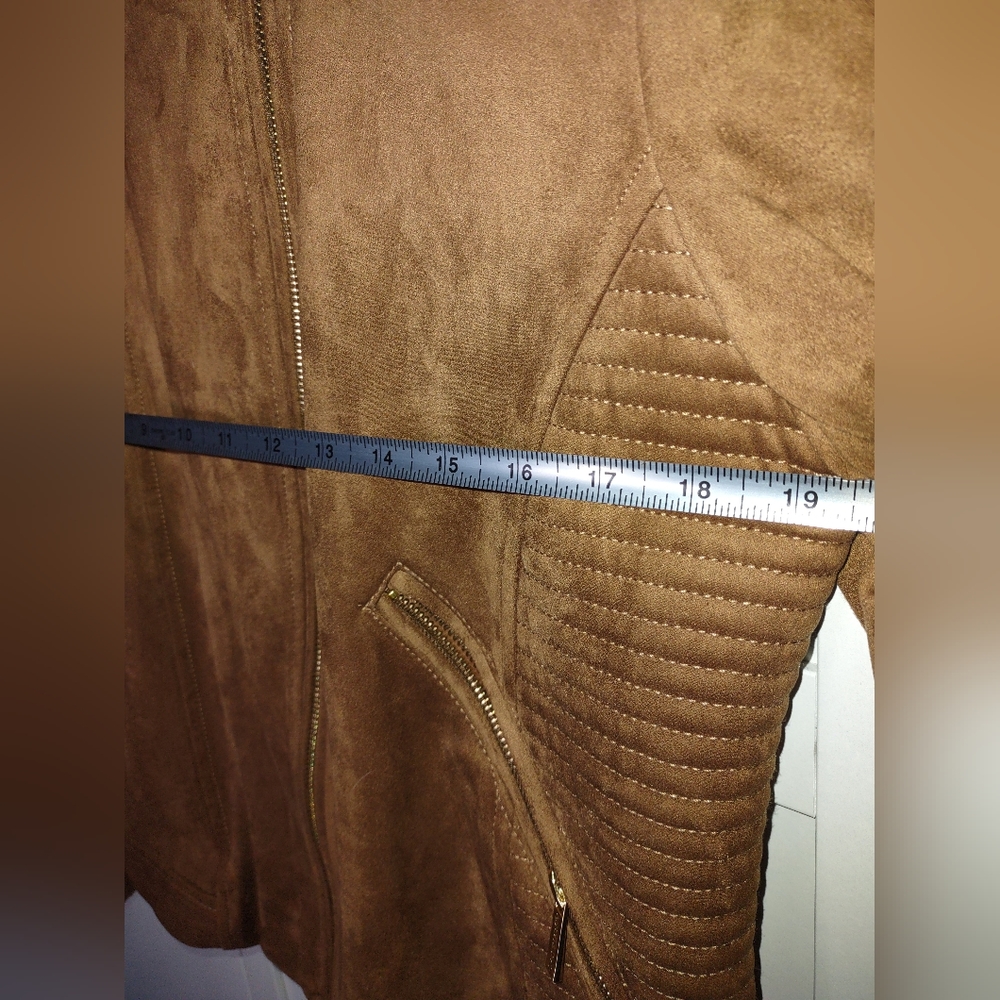Women's faux suede Calvin Klein moto jacket extra large size 14 to 16 - Picture 10 of 10